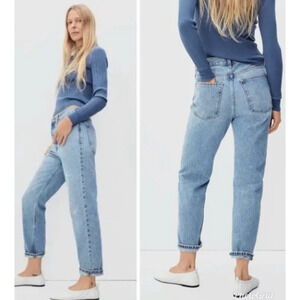 EVERLANE Relaxed Straight Fit Organic Cotton Jean Light Wash, Size 25, Fits Lg
